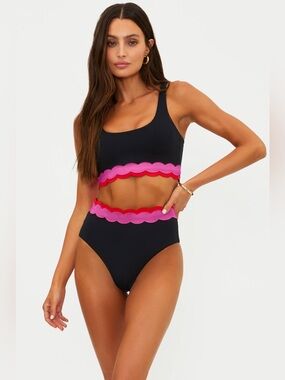 New Beach Riot Bikini SET Marin Top Electric Wave & Harriet Bottom Size M